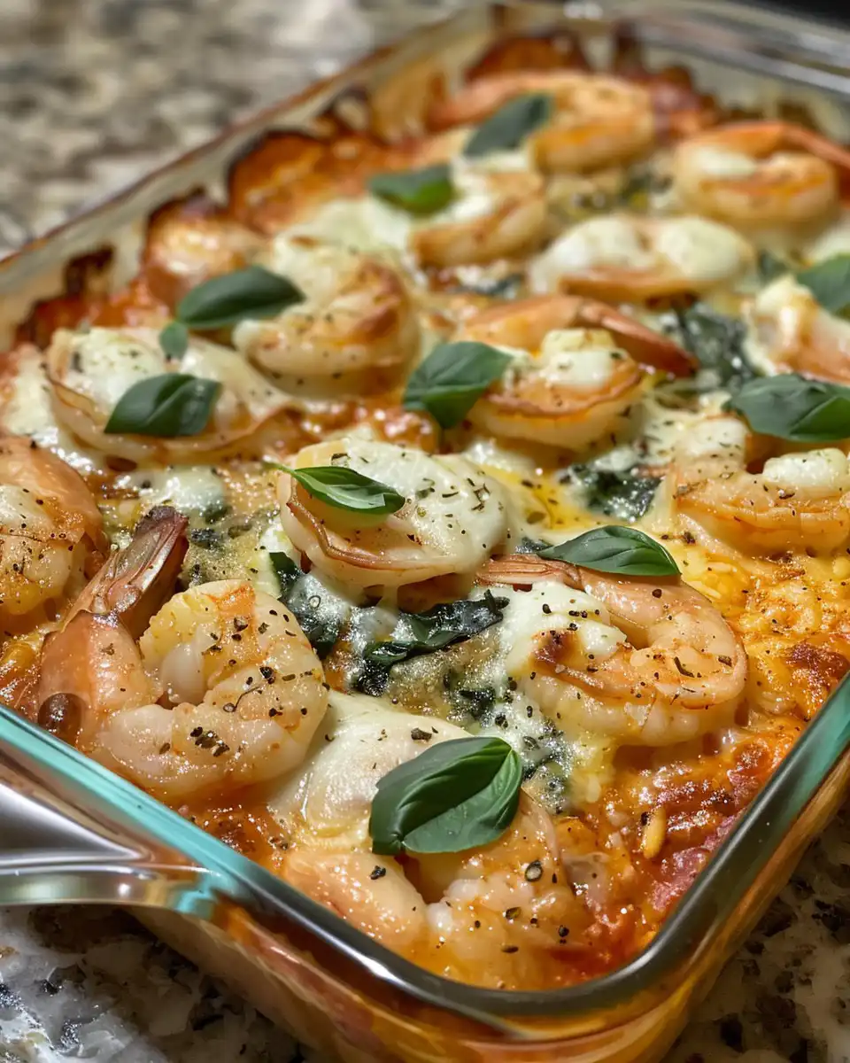 Pressure cooker building steam and cooking shrimp Tuscan bake