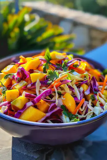 Mango Slaw taken with iphone 15 pro max --iw 2 --ar 4:5 --v 6.0 --raw