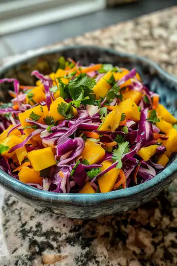 Mango Slaw taken with iphone 15 pro max --iw 2 --ar 4:5 --v 6.0 --raw
