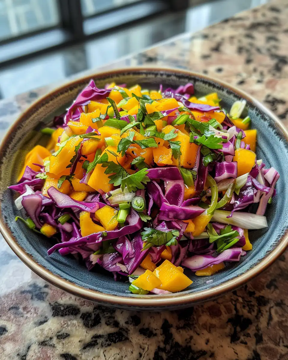 Ingredients for making fresh mango slaw in pressure cooker