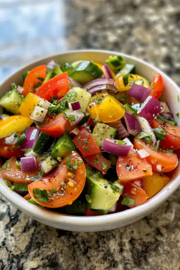 Mediterranean Salad taken with iphone 15 pro max --iw 2 --ar 4:5 --v 6.0 --raw