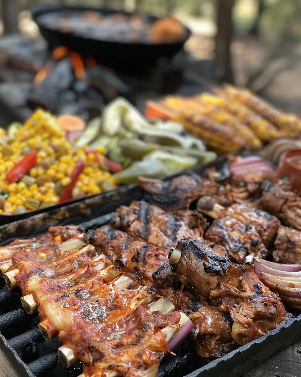 Ingredients including chili powder, cumin, garlic powder, salt, and pepper for barbecue