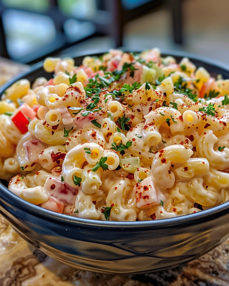Ingredients for Mexican Macaroni Salad including corn, beans, olives, and fresh tomatoes