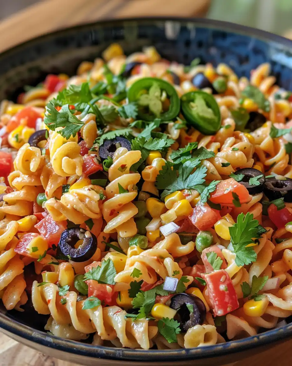 Ingredients for Mexican street corn pasta salad with corn, cilantro and Cotija cheese