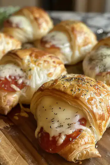 Mozzarella Pepperoni Croissant Rolls taken with iphone 15 pro max --iw 2 --ar 4:5 --v 6.0 --raw