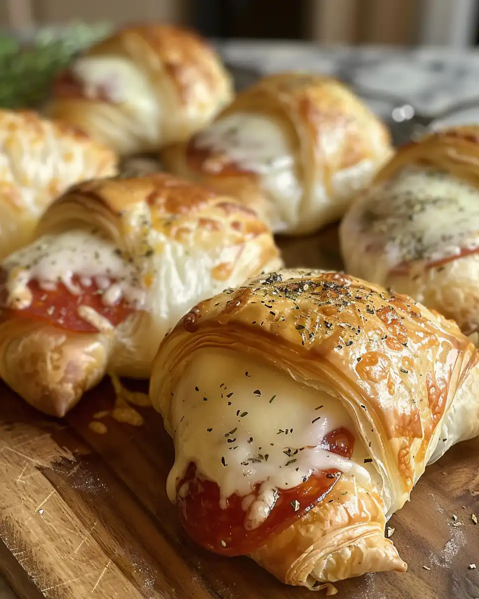 Freshly cooked pepperoni and mozzarella crescent rolls in pressure cooker