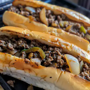 Philly Cheesesteak Sloppy Joes taken with iphone 15 pro max --iw 2 --ar 4:5 --v 6.0 --raw