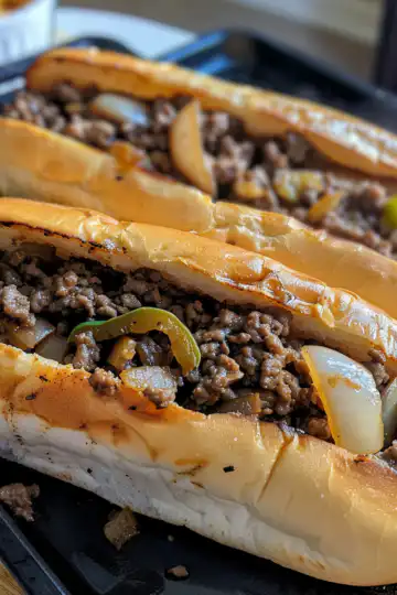 Philly Cheesesteak Sloppy Joes taken with iphone 15 pro max --iw 2 --ar 4:5 --v 6.0 --raw