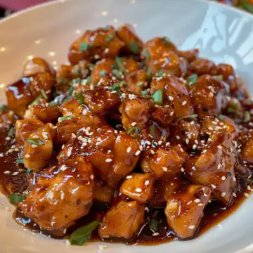 Pineapple Bourbon Chicken taken with iphone 15 pro max --iw 2 --ar 4:5 --v 6.0 --raw