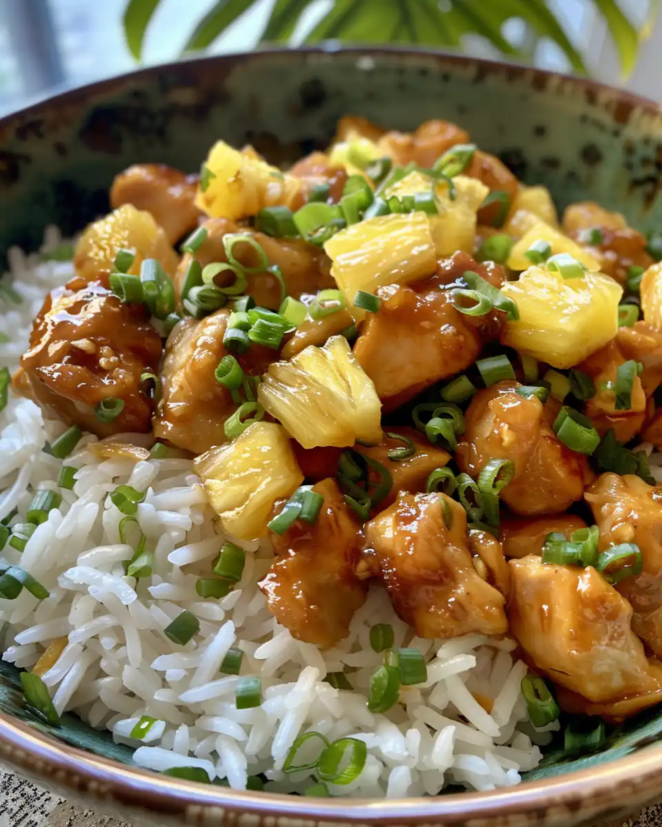 Ingredients for pineapple chicken with garlic, ginger, and red pepper flakes