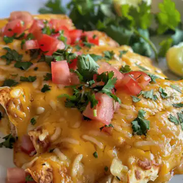 Queso Chicken Enchiladas taken with iphone 15 pro max --iw 2 --ar 4:5 --v 6.0 --raw
