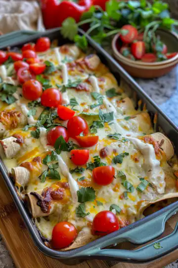 Queso Chicken Enchiladas taken with iphone 15 pro max --iw 2 --ar 4:5 --v 6.0 --raw