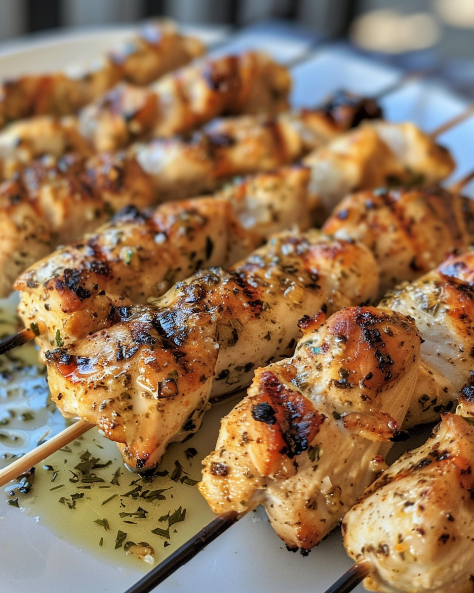 Ingredients for ranch garlic parmesan chicken skewers mixed in bowl