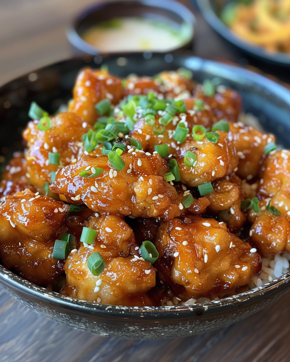 Pressure cooker with sesame chicken simmering inside