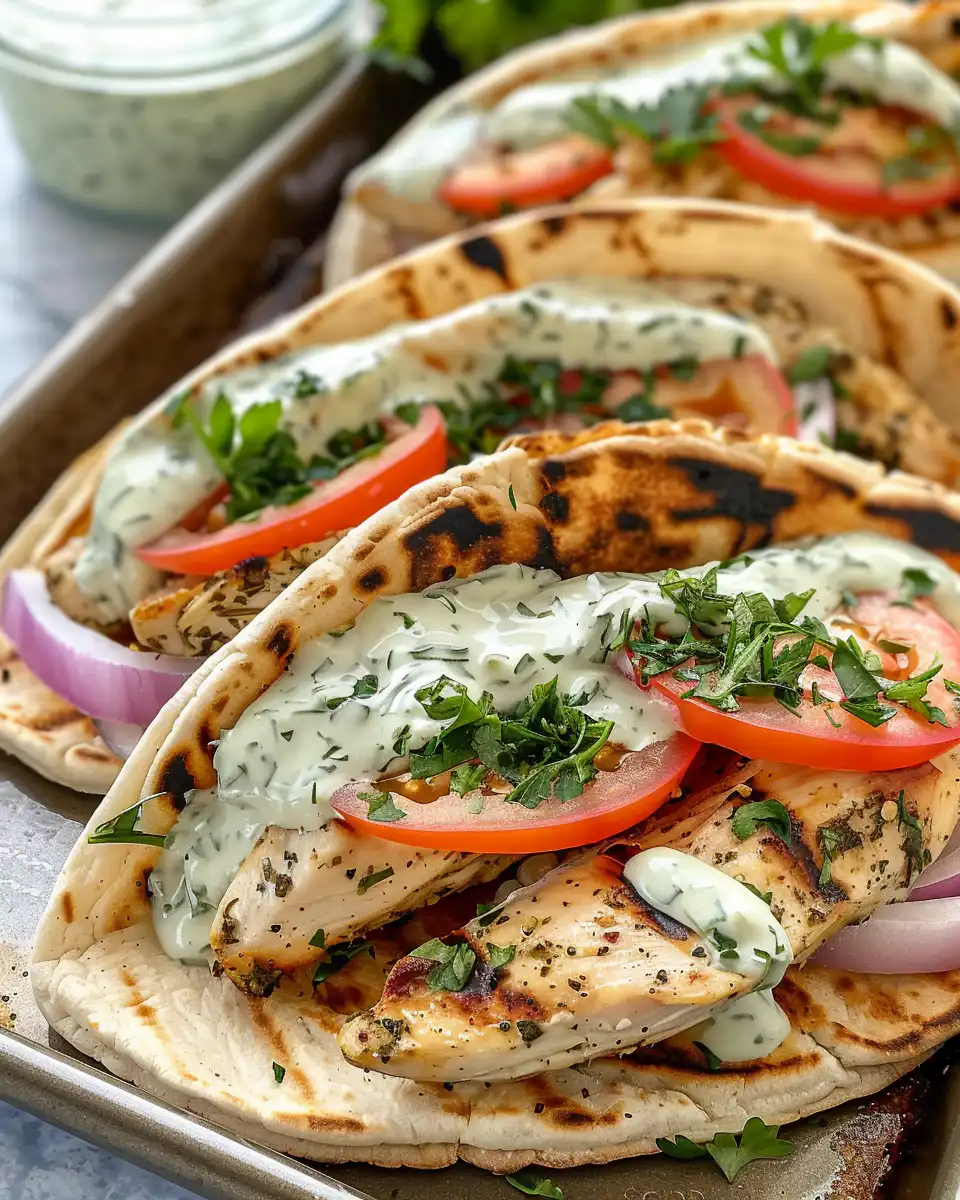 Ingredients for sheet pan chicken pita meal arranged on kitchen counter