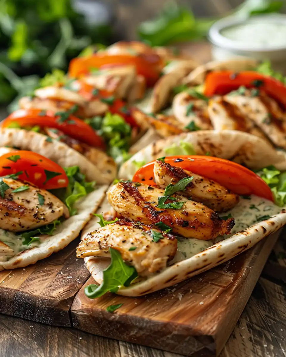 Sheet pan chicken pitas with herby ranch fresh and juicy