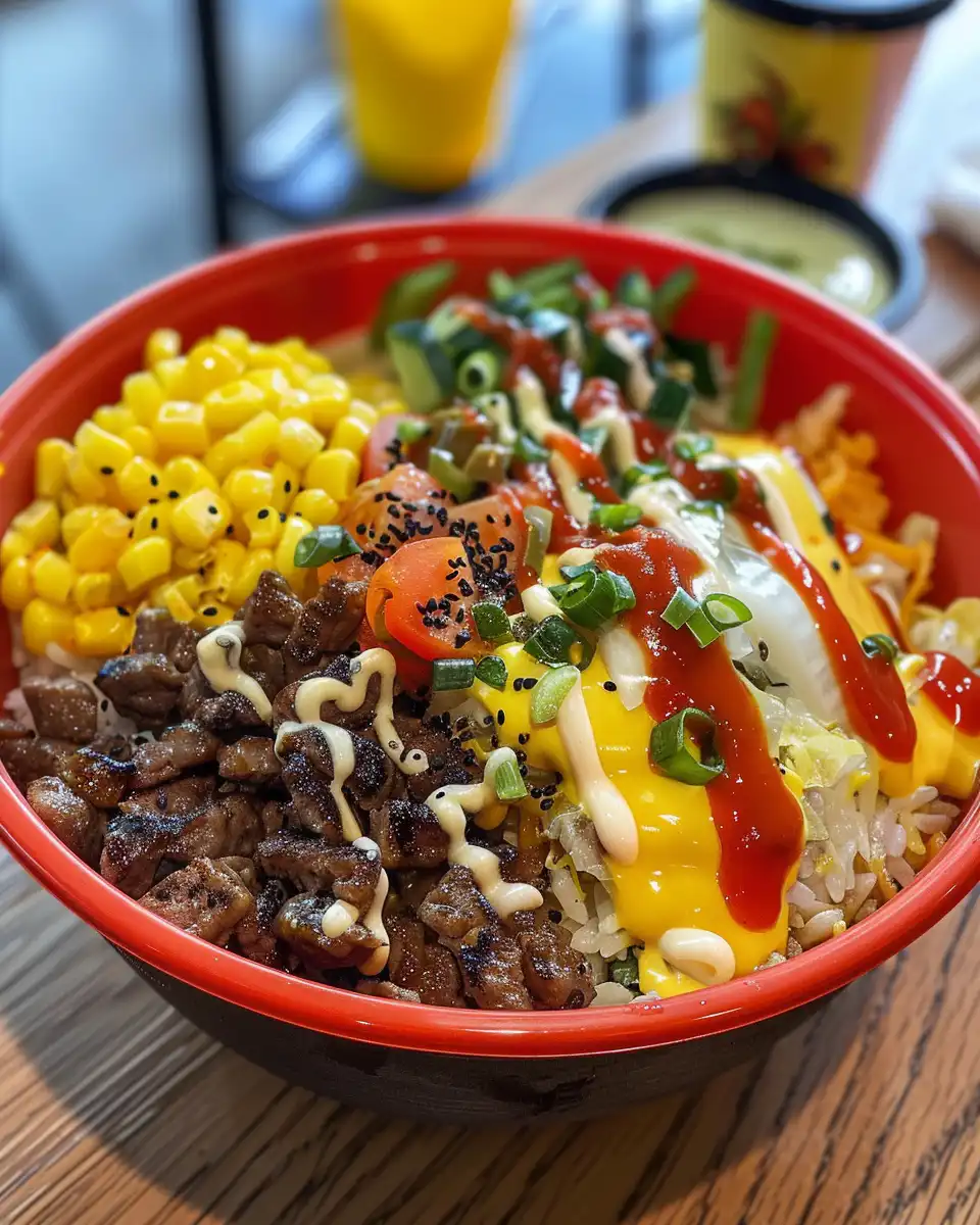 Served smash burger bowl with ranch fries on the side
