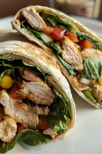 Southwest Chicken Wrap taken with iphone 15 pro max --iw 2 --ar 4:5 --v 6.0 --raw