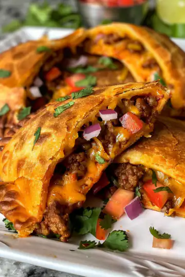 Spicy Crispy Mexican Taco Pockets taken with iphone 15 pro max --iw 2 --ar 4:5 --v 6.0 --raw