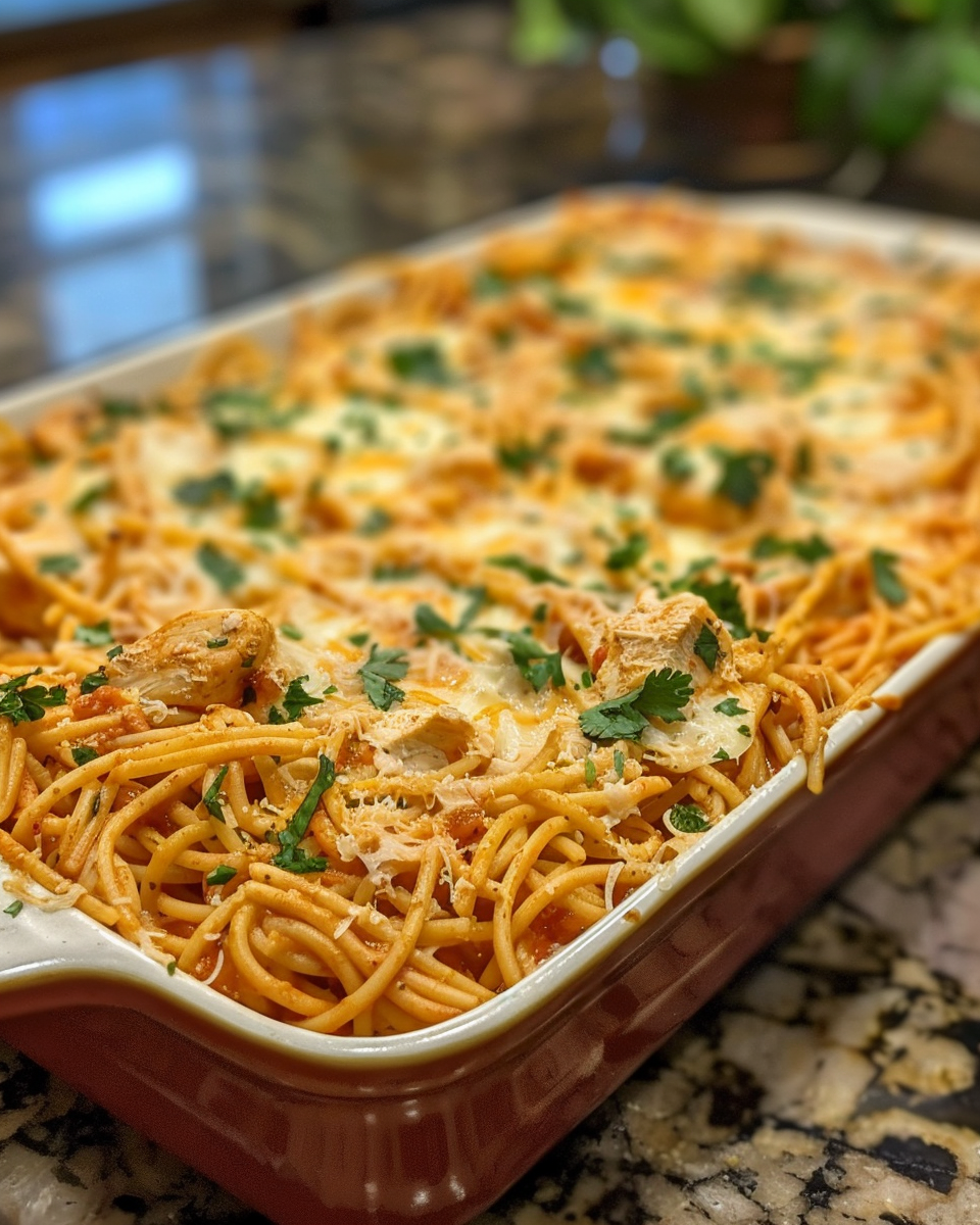 Ingredients for spicy Southern chicken spaghetti casserole recipe