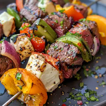 Steak Kabobs taken with iphone 15 pro max --iw 2 --ar 4:5 --v 6.0 --raw