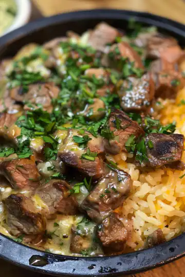 Steak Queso Rice taken with iphone 15 pro max --iw 2 --ar 4:5 --v 6.0 --raw