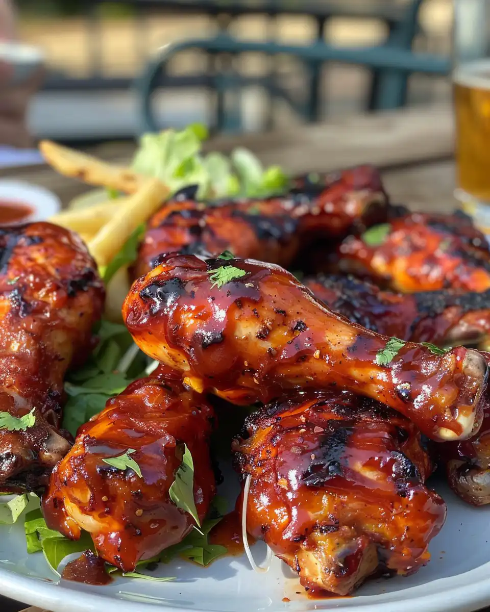 Ingredients for sticky spicy barbecue chicken wings including barbecue sauce and spices