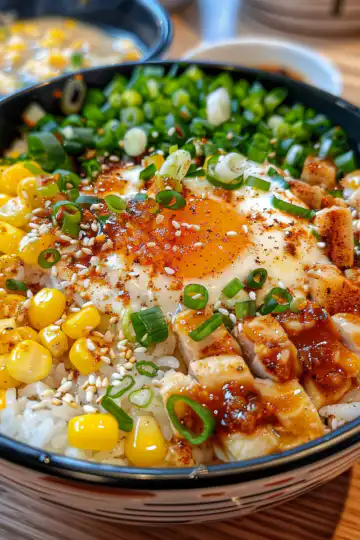 Street Corn Chicken Rice Bowl taken with iphone 15 pro max --iw 2 --ar 4:5 --v 6.0 --raw