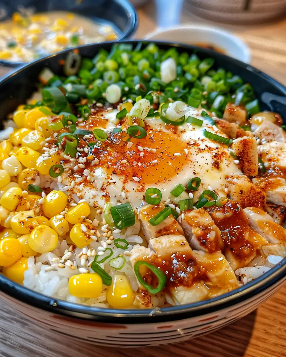Street corn chicken rice bowl fresh and vibrant