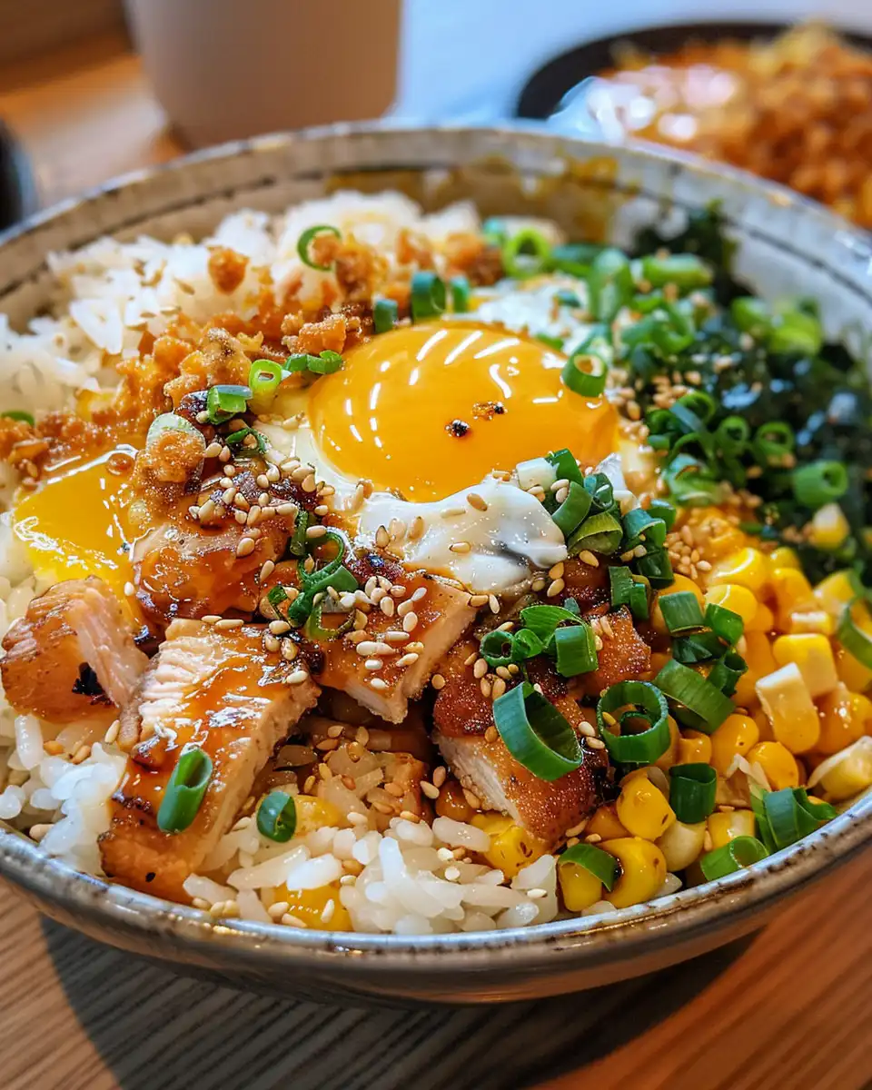 Ingredients for street corn chicken rice bowl including corn, chicken, and spices