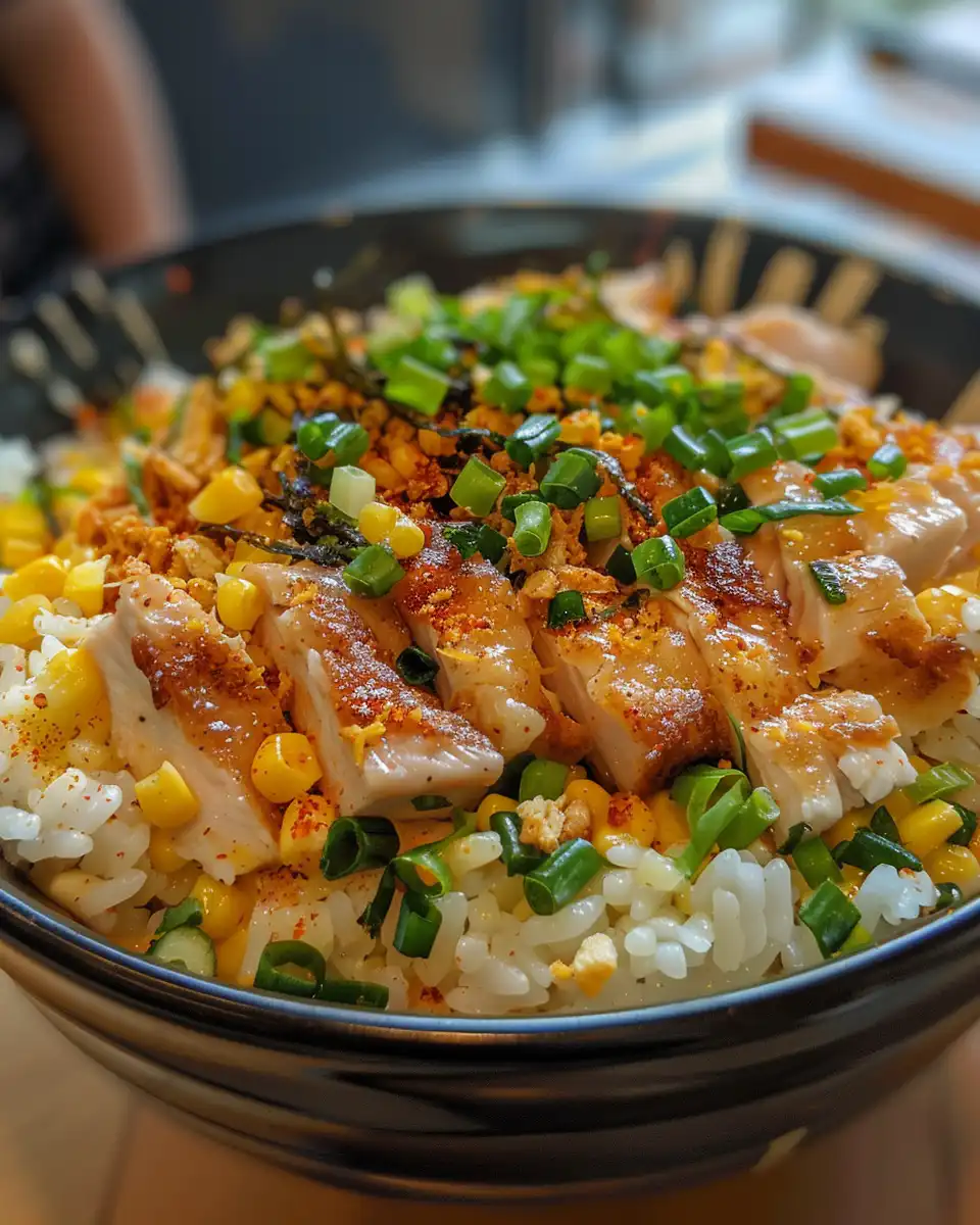 Pressure cooker releasing steam with street corn chicken rice bowl anticipation