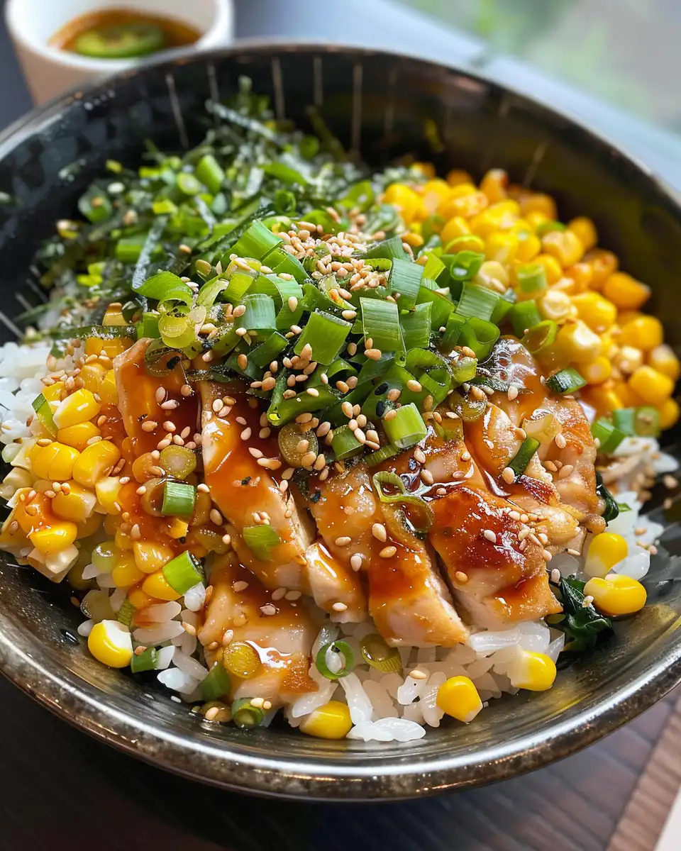 Ingredients for street corn chicken rice bowl spread out on table