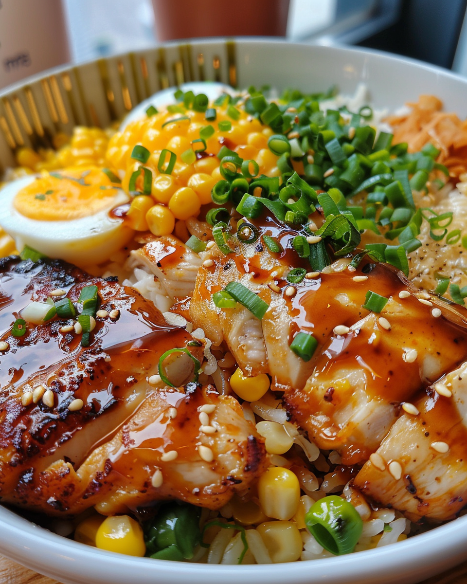 Ingredients for Street Corn Chicken Rice Bowl including chicken thighs, corn, and spices