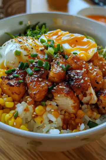 Street Corn Chicken Rice Bowl taken with iphone 15 pro max --iw 2 --ar 4:5 --v 6.0 --raw