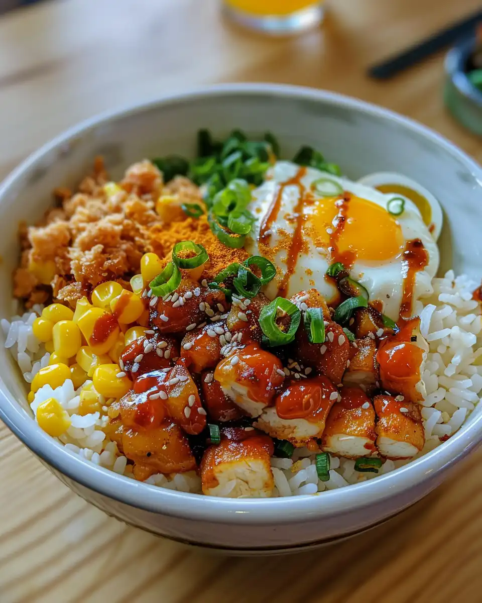 Ingredients for street corn chicken rice bowl including grilled corn and sliced onion