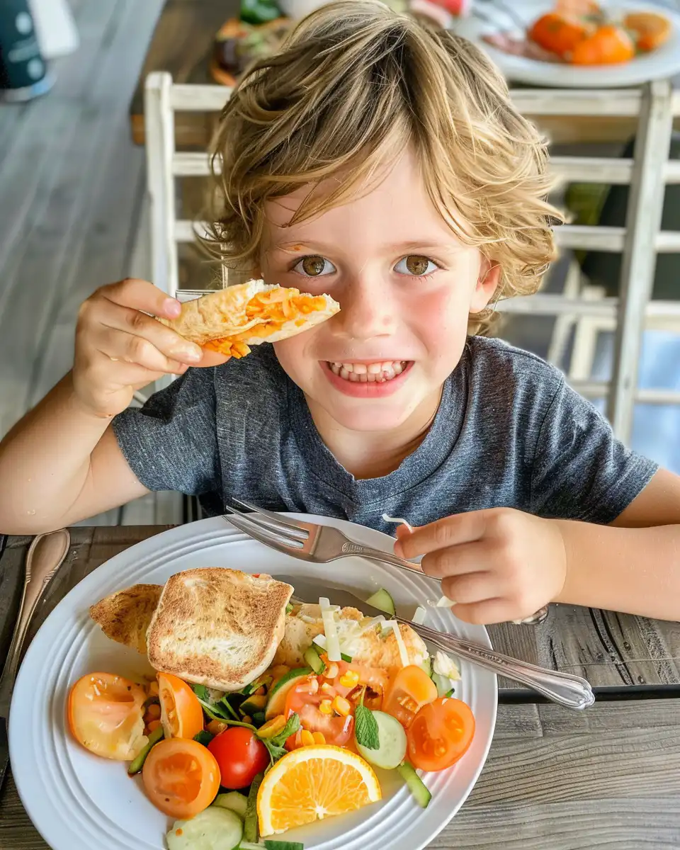 Ingredients for kid-friendly summer dinner in bowl