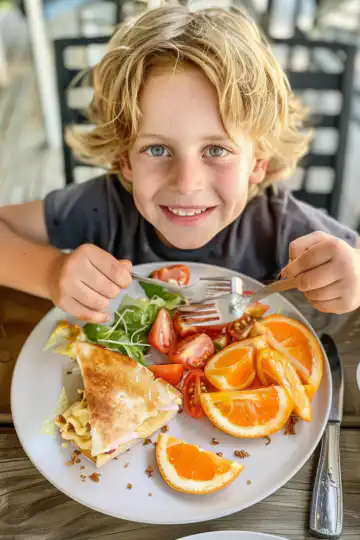 Summer Dinner Ideas for Kids taken with iphone 15 pro max --iw 2 --ar 4:5 --v 6.0 --raw