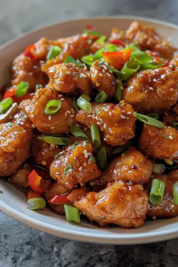 Sweet and Spicy Honey Pepper Chicken taken with iphone 15 pro max --iw 2 --ar 4:5 --v 6.0 --raw