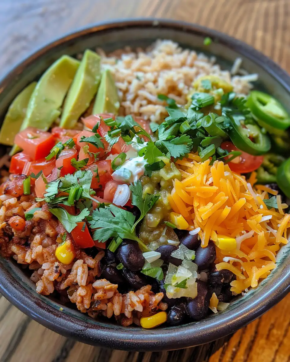 Cooking process showing beef and vegetable mix for taco rice bowl