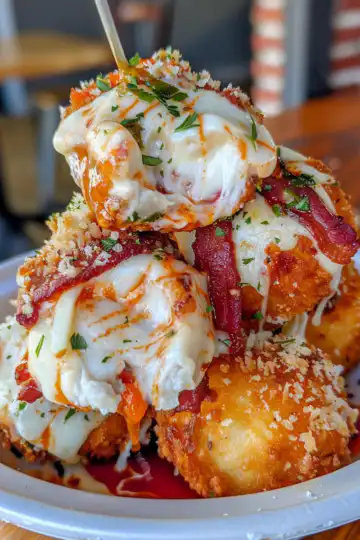 Tasty Buffalo Chicken Bacon Mozzarella Bombs taken with iphone 15 pro max --iw 2 --ar 4:5 --v 6.0 --raw