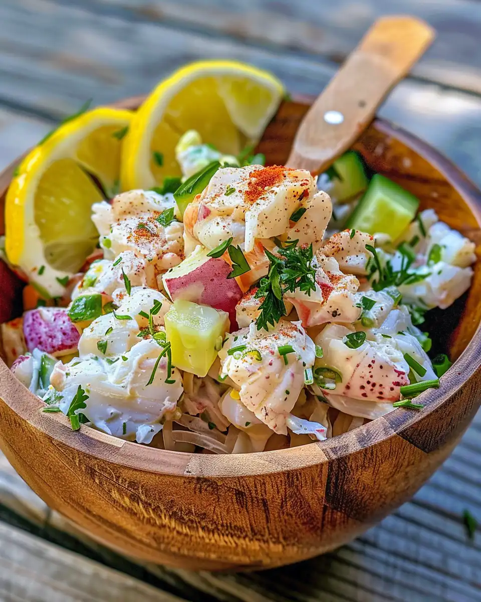 Serving delicious crab salad on lettuce, avocado, and toasted buns