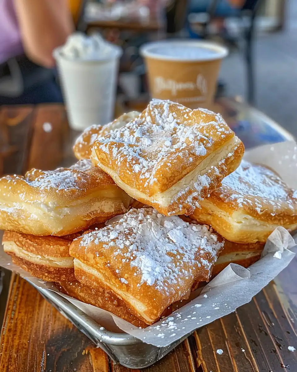 Key ingredients for vanilla beignets including milk, eggs, vanilla and flour