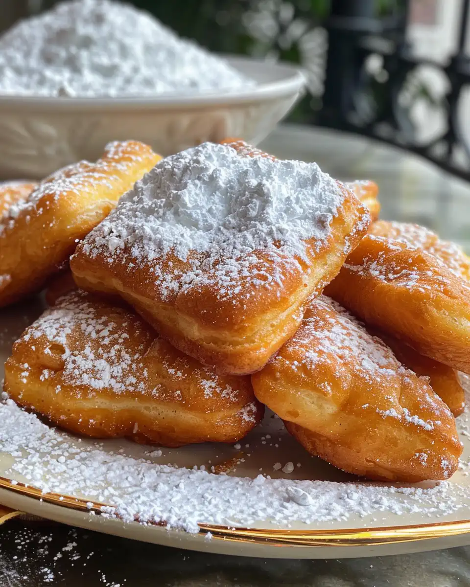 Ingredients laid out for homemade French beignets